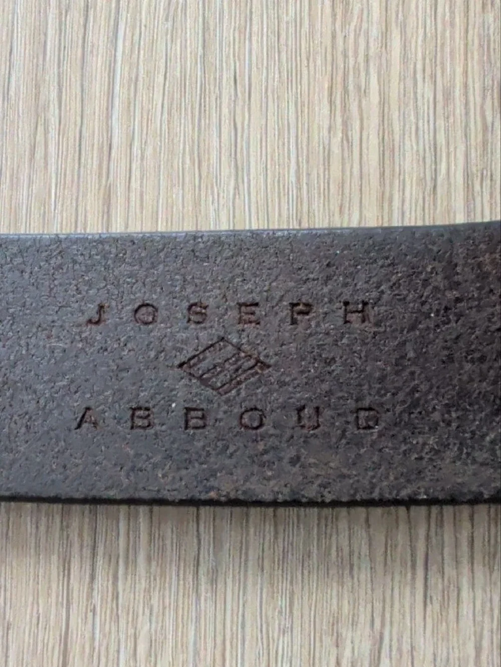 Joseph Abboud Brown Leather Belt with Embossed Logo